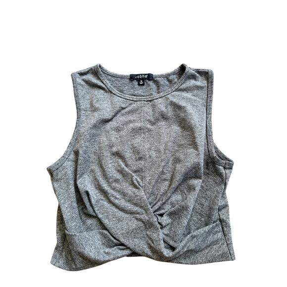 Zobha Tops - Zobha Aura Twist Active Crop Tank Top for Yoga & Gym, Size M Gray